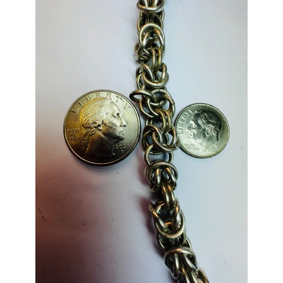 Estate Vintage Byzantine Sterling Silver 925 Necklace, Lobster Claw, 16" 42.6g H - Picture 7 of 8